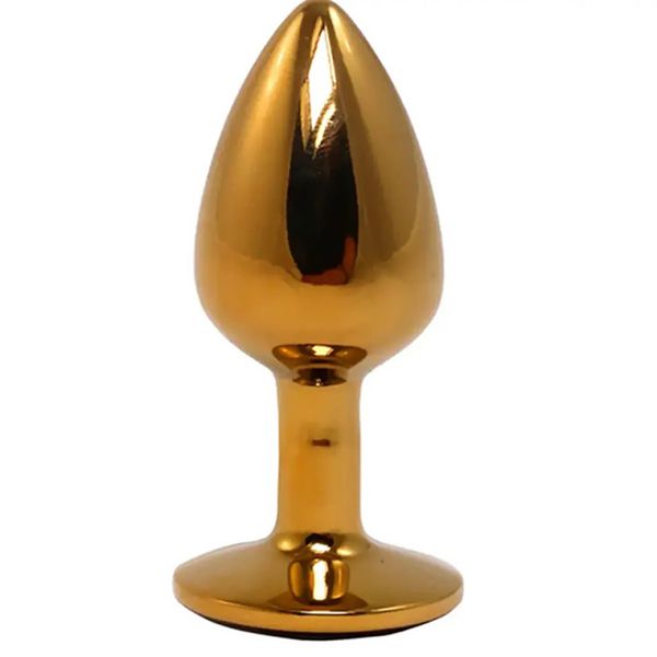 Gold Small Butt Plug With White Diamond zdjęcie 2