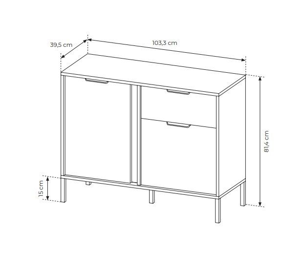 KOMODA Wąska LARS 2D1S 103 antracyt zdjęcie 8