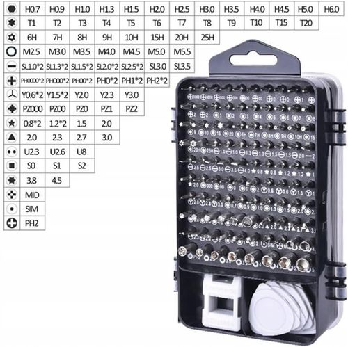 ZESTAW MAŁYCH ŚRUBOKRĘTÓW BITÓW MINI DO LAPTOPA DO KOMPUTERA 115W1 na Arena.pl