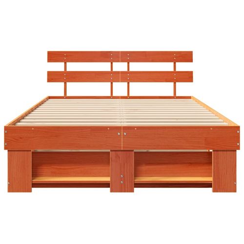 Ramka łóżka Woskowy brąz 135 x 190 cm Lite drewno sosnowe na Arena.pl