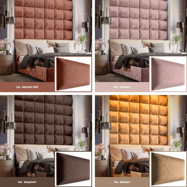 PANEL ŚCIENNY TAPICEROWANY KHAKI WEZGŁOWIE 3D 40cm x 40cm zdjęcie 8