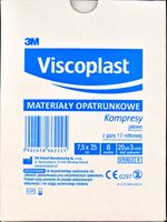 20 SZT VISCOPLAST Jałowe kompresy gazowe 7.5x7.5cm