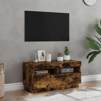 Szafka pod TV z oświetleniem LED, przydymiony dąb, 80x35x40 cm