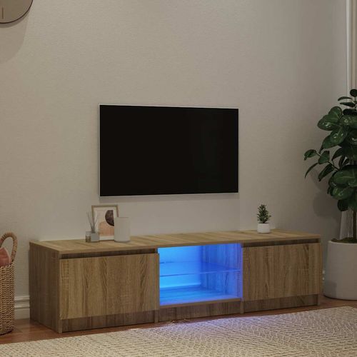 Szafka pod TV, z LED, przydymiony dąb, 140 x 40 x 36 cm na Arena.pl