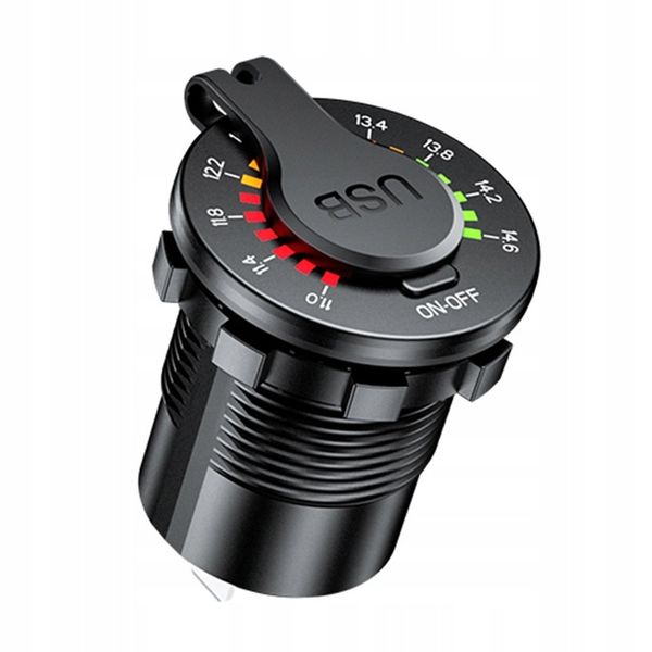 ŁADOWARKA SAMOCHÓD 2x USB 4.8A WOLTOMIERZ MIERNIK zdjęcie 11