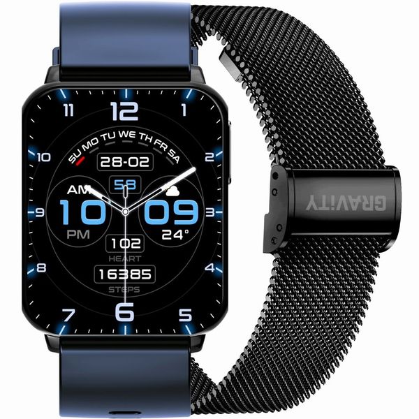 smartwatch gravity granatowo czarny 2 paski gt17-9 zdjęcie 1