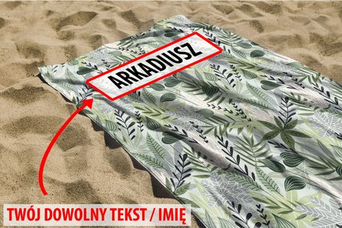 RĘCZNIK Listki graficzne z twoim dowolnym tekstem 100x75cm 040D na Arena.pl