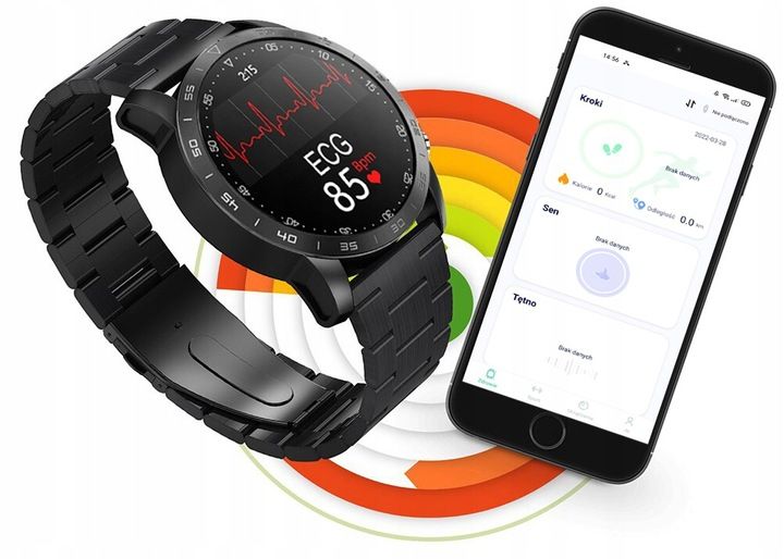 SMARTWATCH ZEGAREK 454x454 PL EKG INDUKCJA ROZMOWY zdjęcie 3