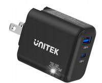 Ładowarka sieciowa Unitek GaN PD 35W USB-C + USB-A czarna