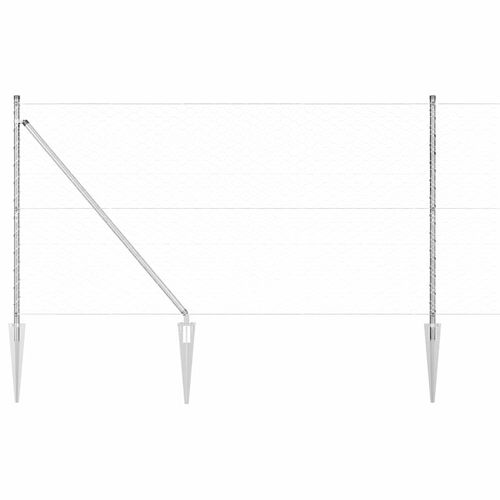 Ogrodzenie z słupkami Srebrny 1.2 x 10 m Stal pokryta PCV na Arena.pl
