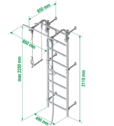 Drabinka gimnastyczna dla dziecka Next-1 zielona MALPISZON.PL na Arena.pl