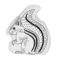 Bawełniana poduszka dla dzieci wiewiórka 42 x 48 cm biało-czarna KOLKATA