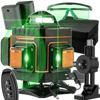 POZIOMICA LASEROWA PŁASZCZYZNOWA LASER KRZYŻOWY 4D 16 LINII WALIZKA 2x AK