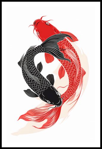 Plakat 53x81cm Yin i Yang Koi na Arena.pl