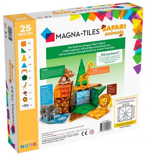 MAGNA-TILES KLOCKI MAGNETYCZNE SAFARI ANIMALS 25 elem. zwierzątka na Arena.pl