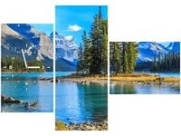 100CM 70CM ZEGAR 3 ELEM JEZIORO MALIGNE ŚCIENNY OBRAZ