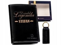 Zestaw na prezent DLA DZIADKA portfel z imieniem ELEGANCKI GRAWER + brelok