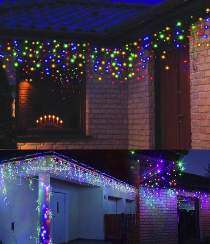 Sople świetlne LED 500 – kurtyna 13,4 m, wielokolorowa, IP44, 8 trybów na Arena.pl