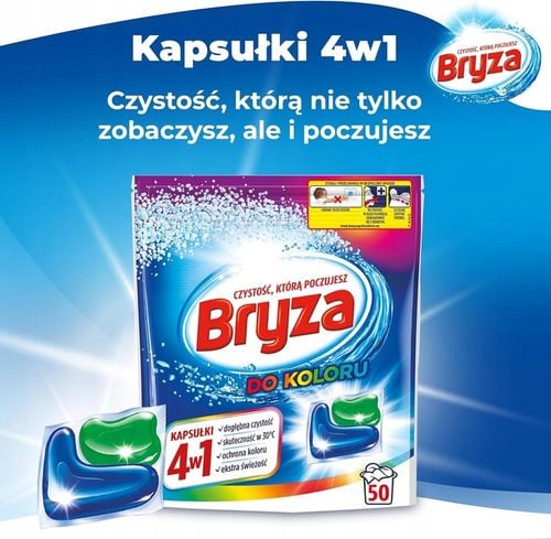 Bryza 4w1 Kapsułki Żelowe do Prania Rzeczy Kolorowych Zapach Kwiatów 50szt na Arena.pl
