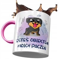Kubek Różowy Z Pieskiem Psem Słodki Na Prezent Z Nadrukiem Ze Zdjęciem
