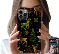 ETUI DO IPHONE 11 PRO MAX - RENIFER, PŁATEK ŚNIEGU, CHOINKA + SZKŁO