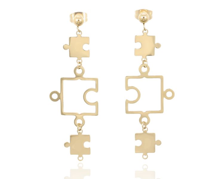 Kolczyki Puzzle stal nierdzewna zdjęcie 1
