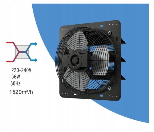 Wentylator Osiowy Ścienny Wyciągowy Przemysłowy Żaluzja Regulator 300 Mm na Arena.pl