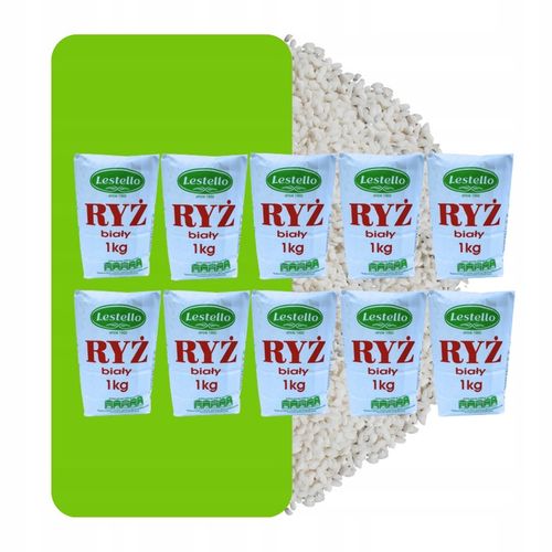 RYŻ BIAŁY 1 KG x 10 SZTUK VEGE NATURALNY LESTELLO na Arena.pl