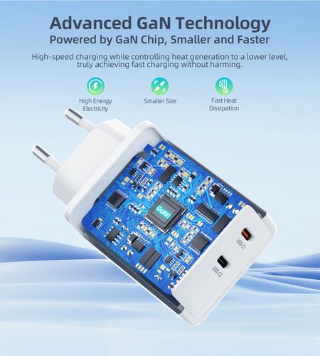 ładowarka sieciowa gan 2x usb-c pd 65w biała na Arena.pl