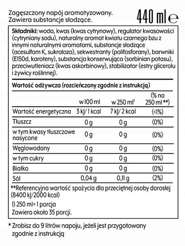 Zestaw Syrop do wody SodaStream Elderflower Bez cukru 3x440ml +Torba GRATIS na Arena.pl