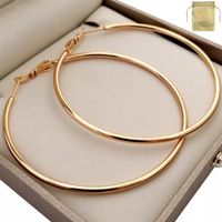 ZJAWISKOWE KOLCZYKI KOŁA STAL CHIRURGICZNA ZŁOTE POZŁACANE PREZENT DLA NIEJ