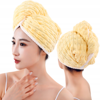 TURBAN DO WŁOSÓW RĘCZNIK DO SUSZENIA WŁOSÓW NA GŁOWĘ Z MIKROFIBRY ŻÓŁTY