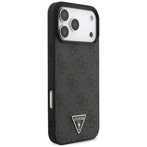 Etui Guess 4G Strap Triangle Logo MagSafe do iPhone 17 Pro Max czarny zdjęcie 4