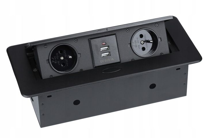 GNIAZDO CHOWANE W BLAT NABLATOWE GNIAZDKO + 2 USB zdjęcie 8