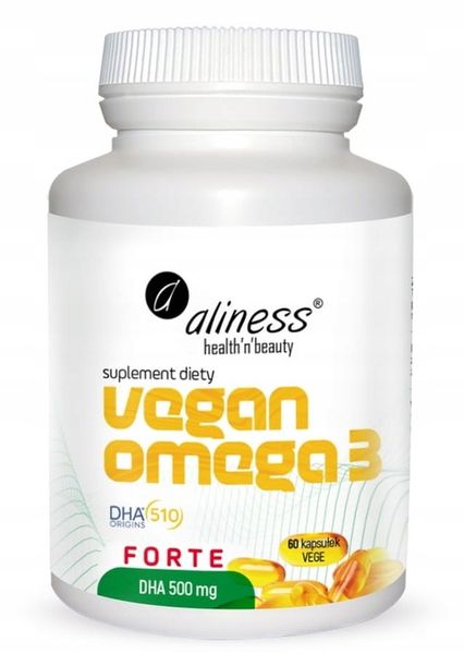 VEGAN OMEGA3 FORTE DHA 500MG X 60 - ALINESS zdjęcie 1