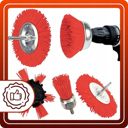 Szczotki druciane nylonowe do wkrętarki wiertarki do drewna zestaw 5 na Arena.pl