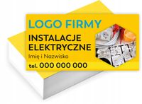 Wizytówki firmowe Foliowane 1000szt INSTALACJE ELEKTRYCZNE dużo wzorów
