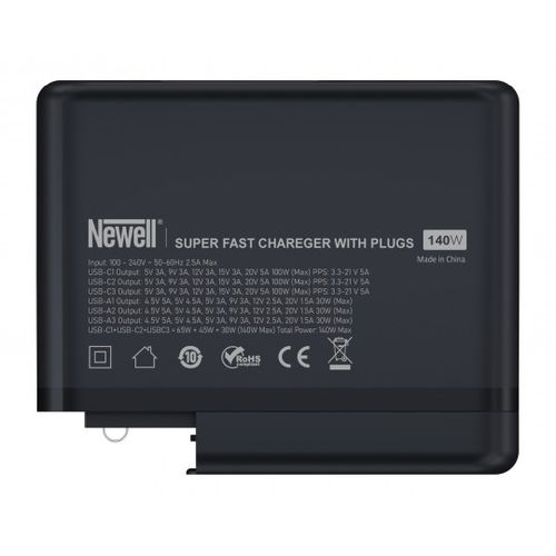 Ładowarka sieciowa z zestawem adapterów Newell GaN Tech T-power 140 W na Arena.pl
