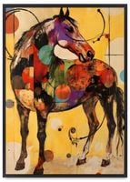 Plakat koń geometria obraz czarna ramka 61x91 cm w czarnej ramie