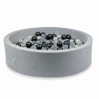 Suchy basen 110x30cm Velvet Soft Jasnoszary z piłeczkami 400szt (perłowe, przezroczyste, metaliczny grafit, srebrne)