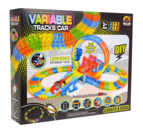 Fluorescencyjny Tor Wyścigowy Dla Dzieci 3+ Elastyczne Części 157 El. na Arena.pl