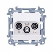 Gniazdo Antenowe R-Tv-Sat Końcowe Simon 10 Białe Cask.01/11