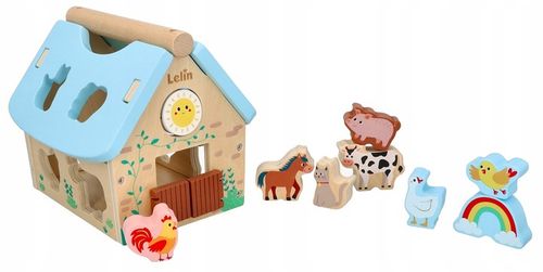 Obora drewniana Zwierzątka z farmy Sorter Zabawka dla rocznego dziecka na Arena.pl