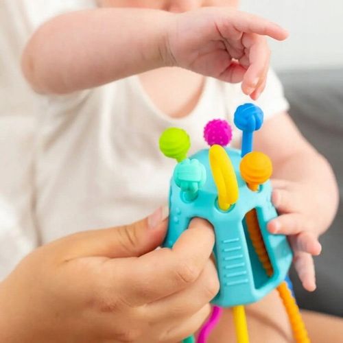 MOBI ZIPPEE Zabawka sensoryczna PRZECIĄGANIEC sznureczki linki przeciąganie na Arena.pl