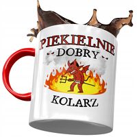 Kubek Czerwony Dla Kolarza Piekielnie Dobry Z Nadrukiem Ze Zdjęciem