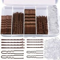 ZESTAW BRĄZOWY 300 szt WSUWKI KOKÓWKI SZPILE 5 6 7 cm GUMECZKI PUDEŁKO