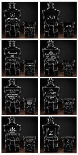 Zestaw Karafka 6 Szklanek do Whisky z Grawerem Prezent dla Faceta Urodziny na Arena.pl