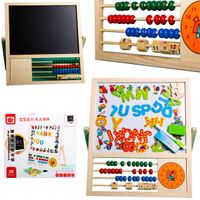 TG50042 DREWNIANA TABLICA MAGNETYCZNA KREDOWA LICZYDŁO