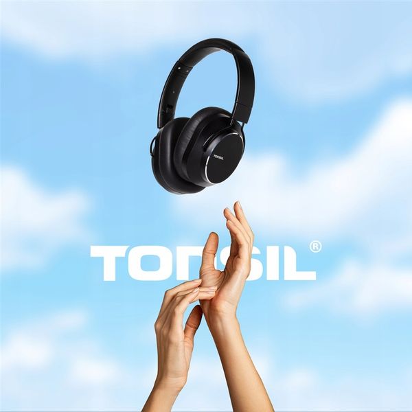 Tonsil Słuchawki Bezprzewodowe R65BT Bluetooth Nauszne ANC CZARNE +Mikrofon zdjęcie 4