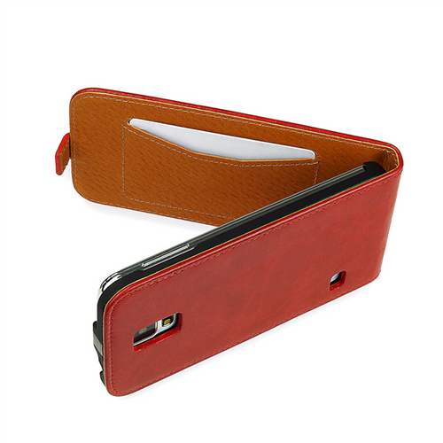 Etui FLAP do Iphone SE/5S/5, czerwone/koniak na Arena.pl